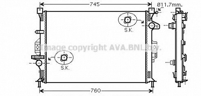 AVA QUALITY COOLING fda2422 -  Радиатор, охлаждение двигателя